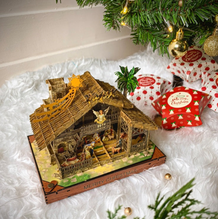 3D Wooden Christmast Card With LightsWoodWander Manufacturing