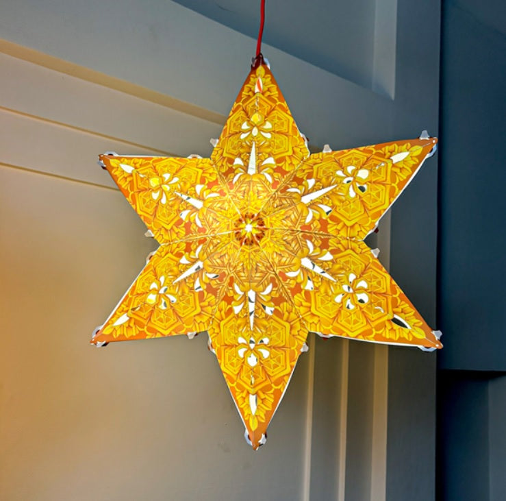 Golden Star Lantern - DecorationWoodWander Manufacturing