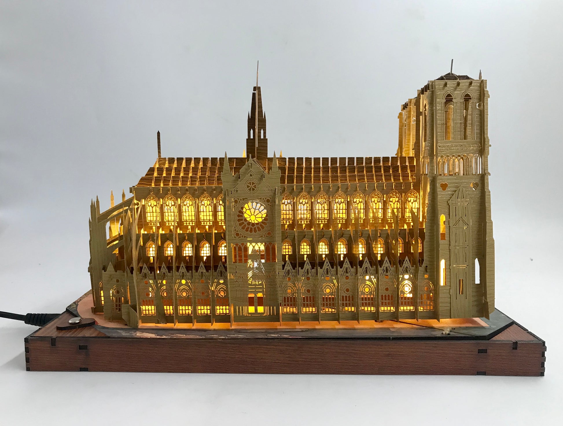 3D Notre Dame Cathedral Popup with LightsWoodWander Manufacturing