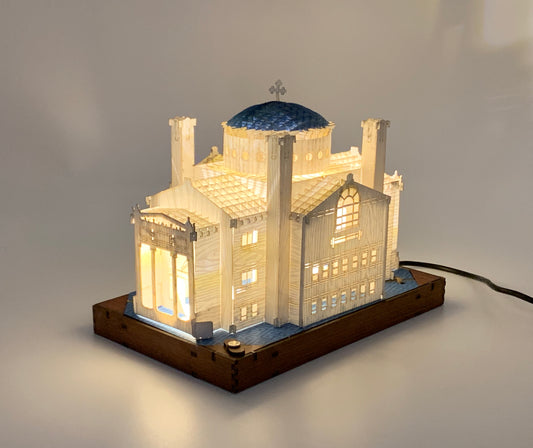 3D Greek Church Popup with LightsWoodWander Manufacturing