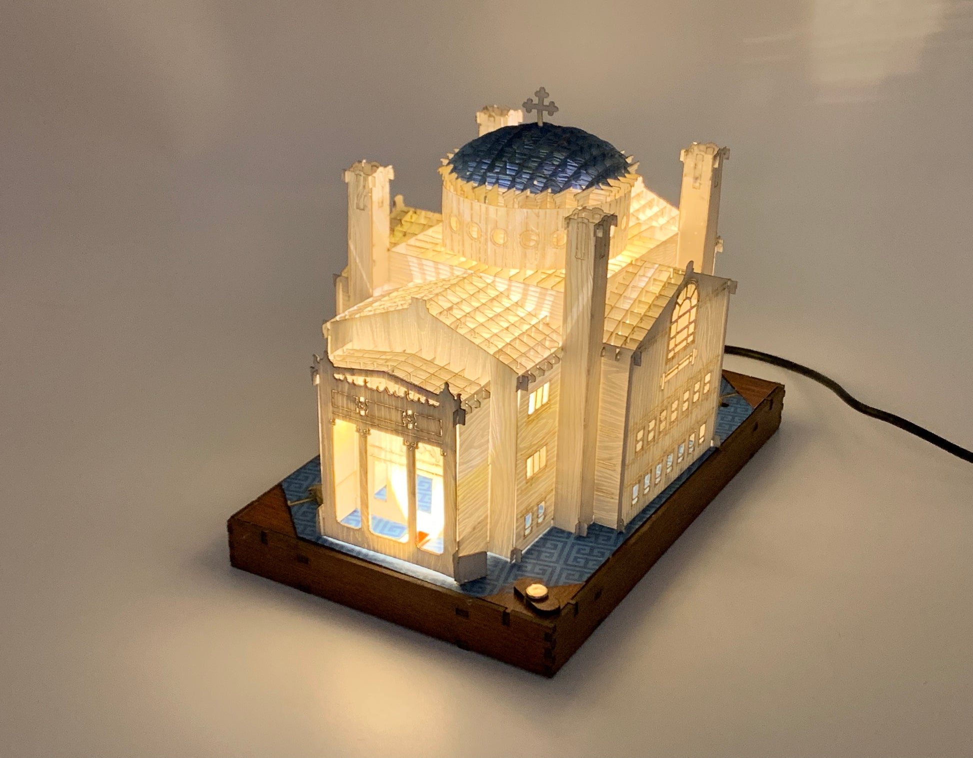 3D Greek Church Popup with LightsWoodWander Manufacturing