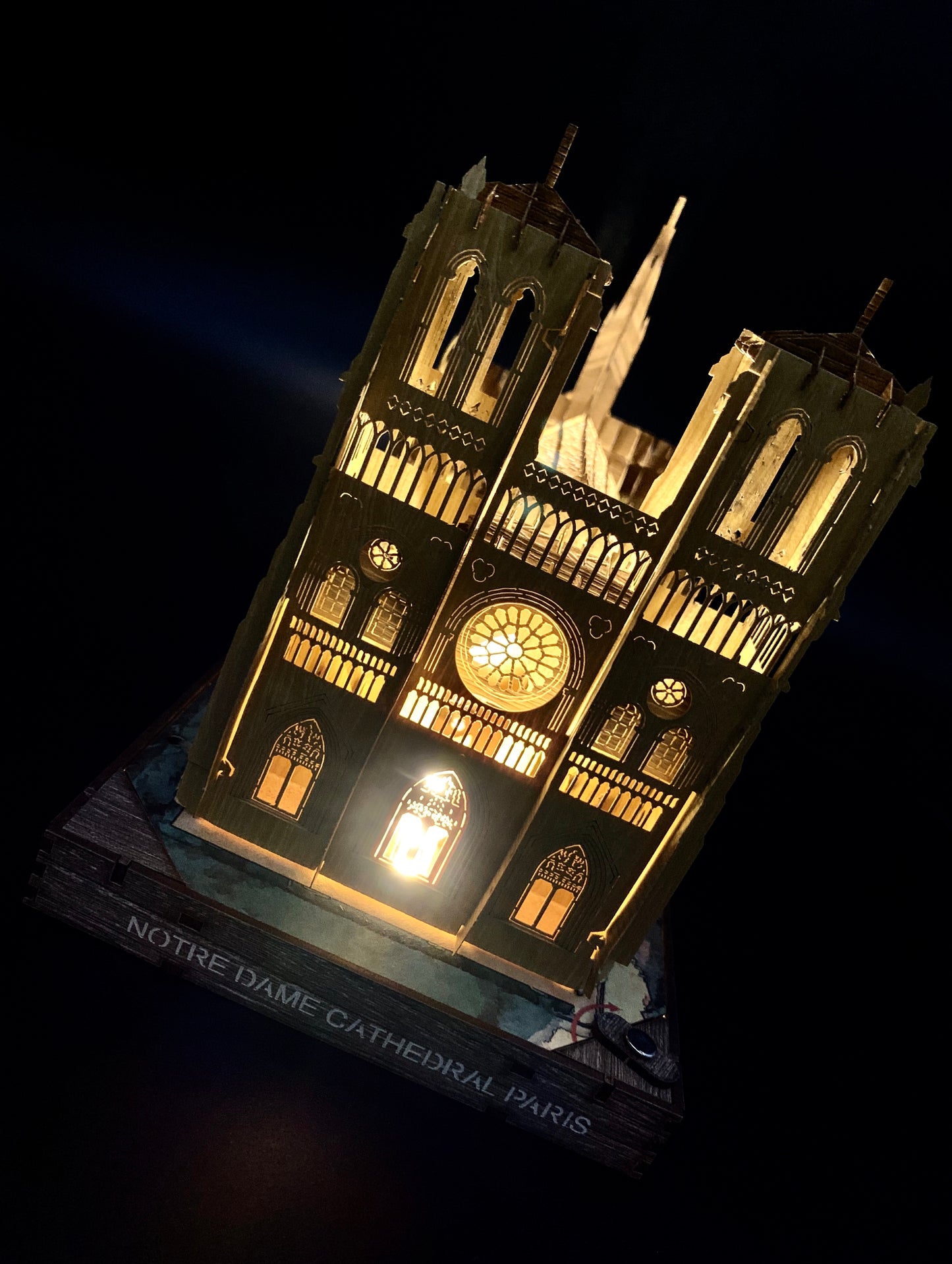 3D Notre Dame Cathedral Popup with LightsWoodWander Manufacturing