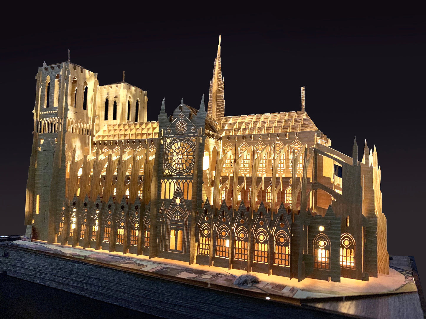 3D Notre Dame Cathedral Popup with LightsWoodWander Manufacturing