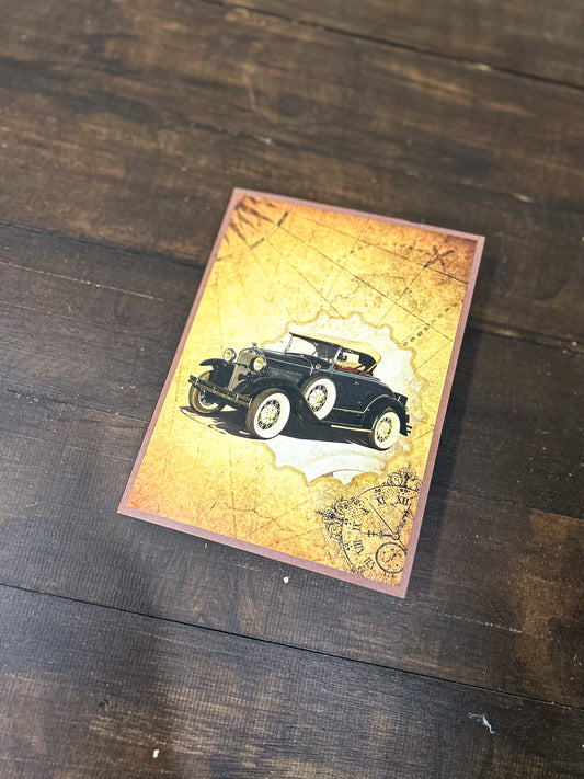 3D Classic Car Popup CardWoodWander Manufacturing