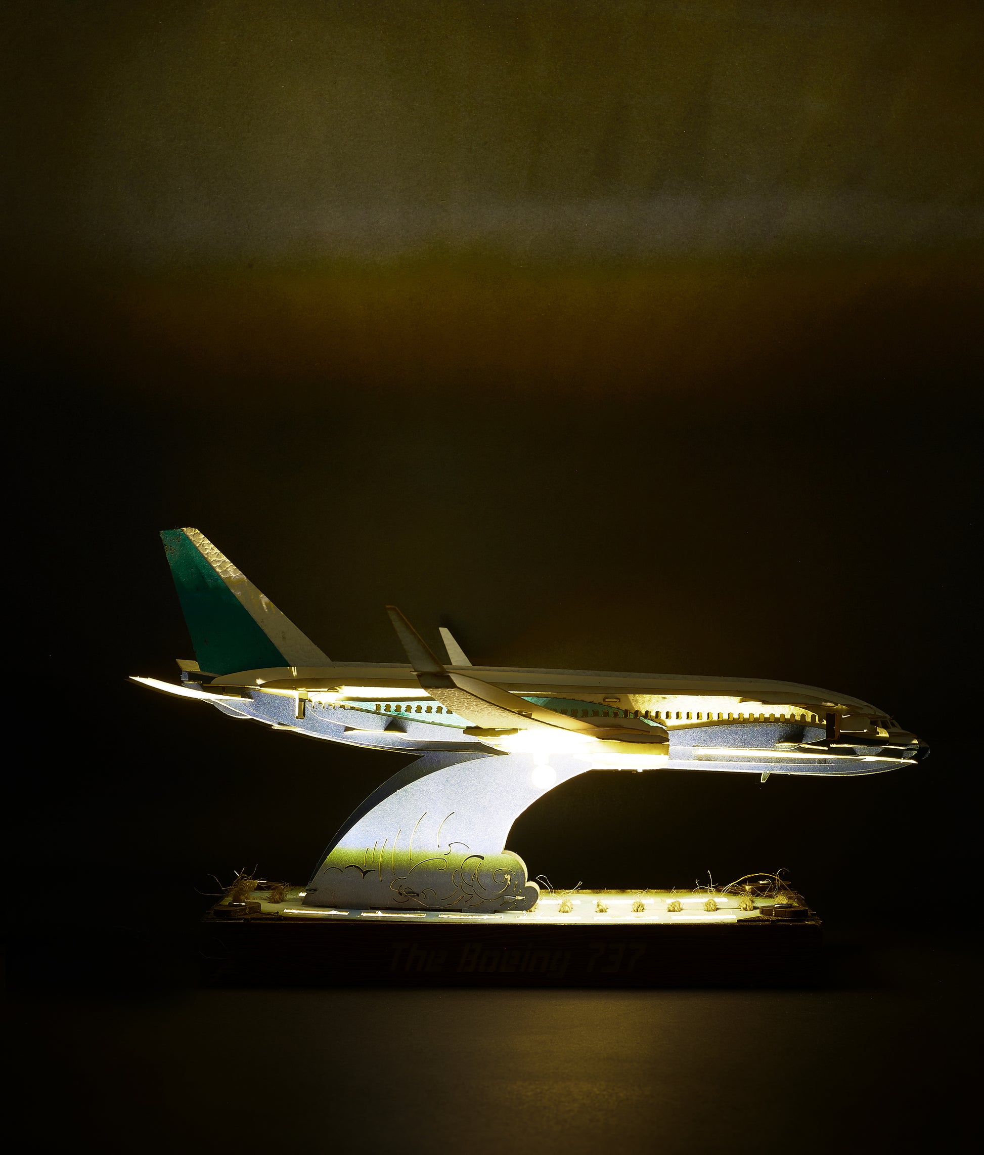 Boeing 747 with Lamp BaseWoodWander Manufacturing