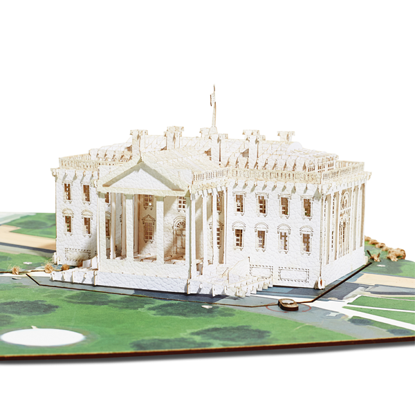 3D White House Popup with LightsWoodWander Manufacturing