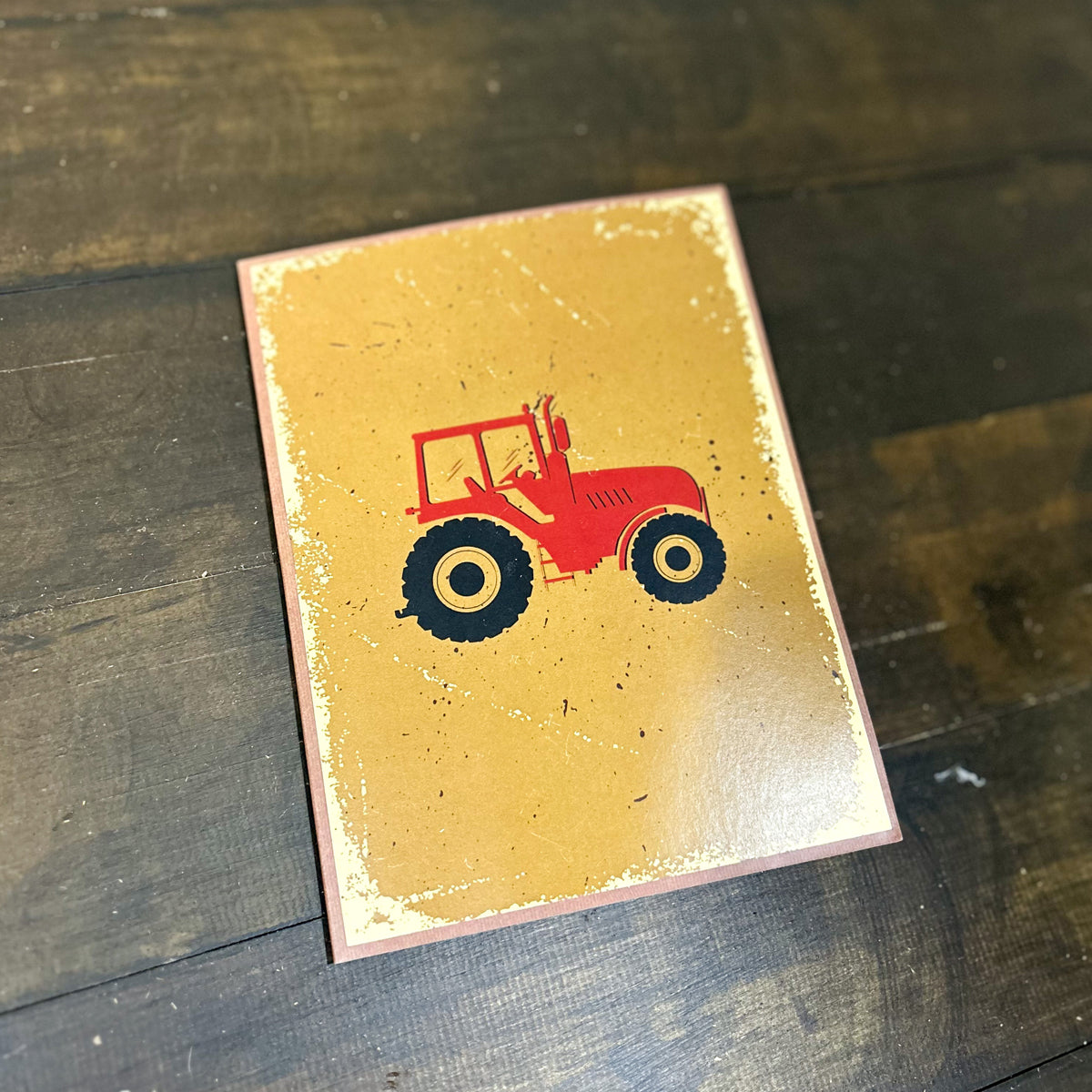 3D Popup Tractor CardWoodWander Manufacturing