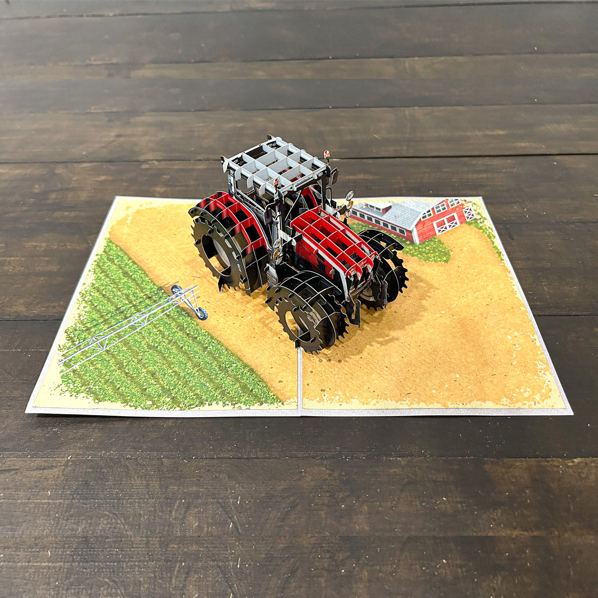 3D Popup Tractor CardWoodWander Manufacturing